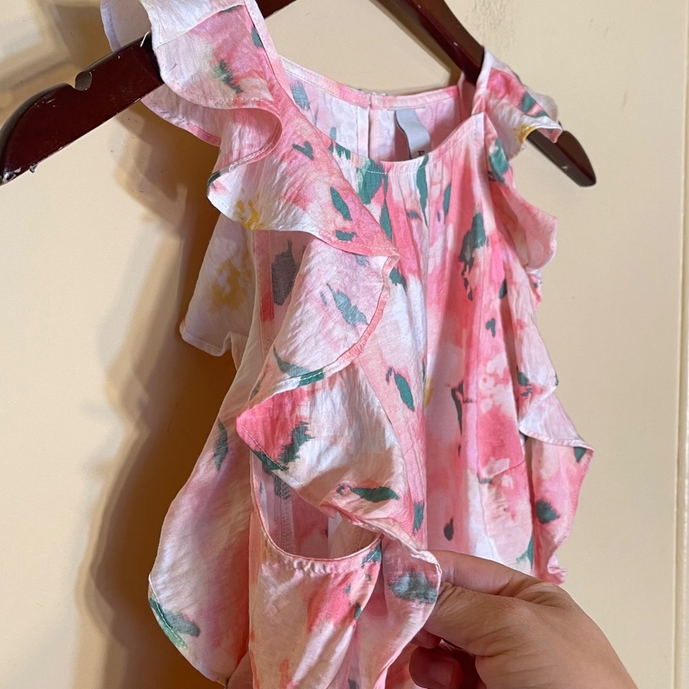 Pink Floral Ruffle Top - Picture 5 of 7